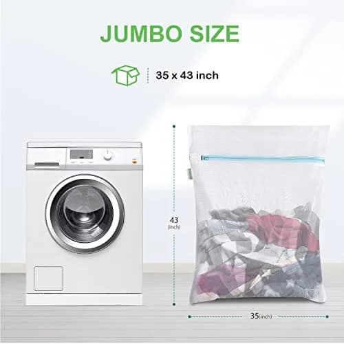OTraki Extra Large Mesh Laundry Bag 90cm x 110cm (35" x 43") | Durable Zippered Wash Bag for Bedding, Jackets, Delicates thumbnail 3