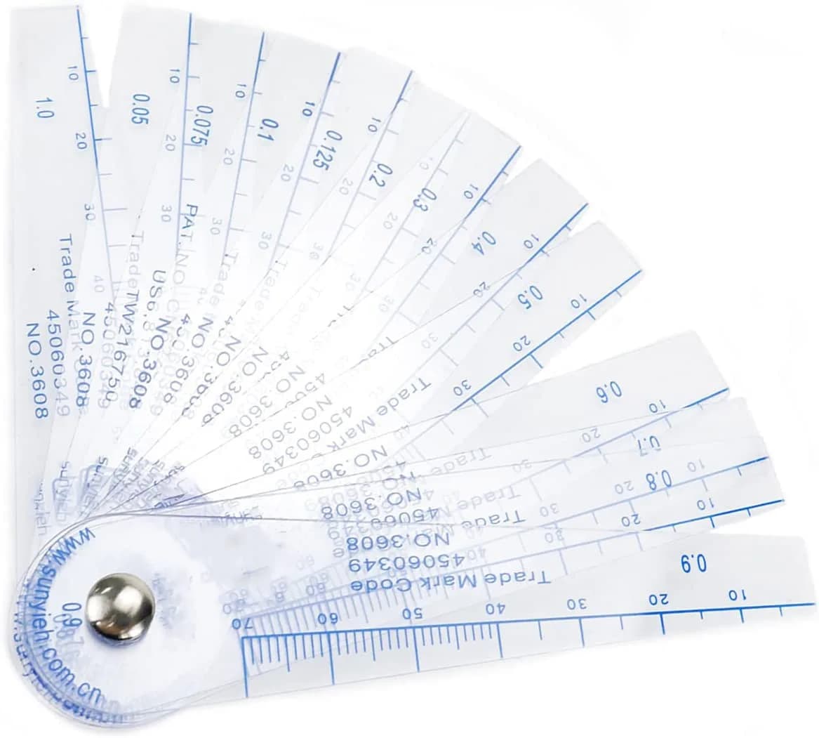 Rannb Plastic Feeler Gauge 0.05mm-2mm 19 Leaf Metric Measuring Tool | Precision Gap Measurement — 1 mm