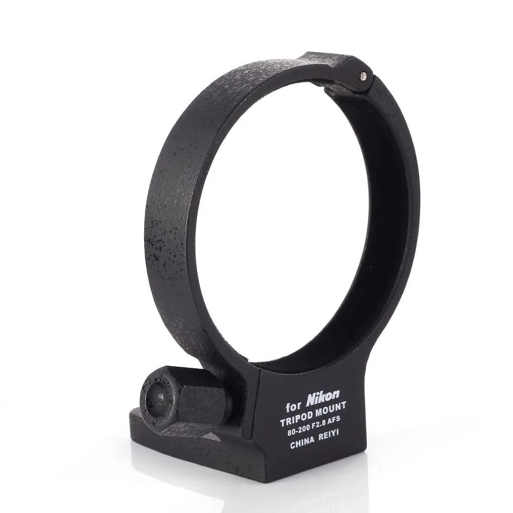 Hersmay Tripod Collar Mount Ring for Nikon Nikkor AF-S 80-200mm f/2.8D | Heavy Metal, 80mm Diameter, Black — black