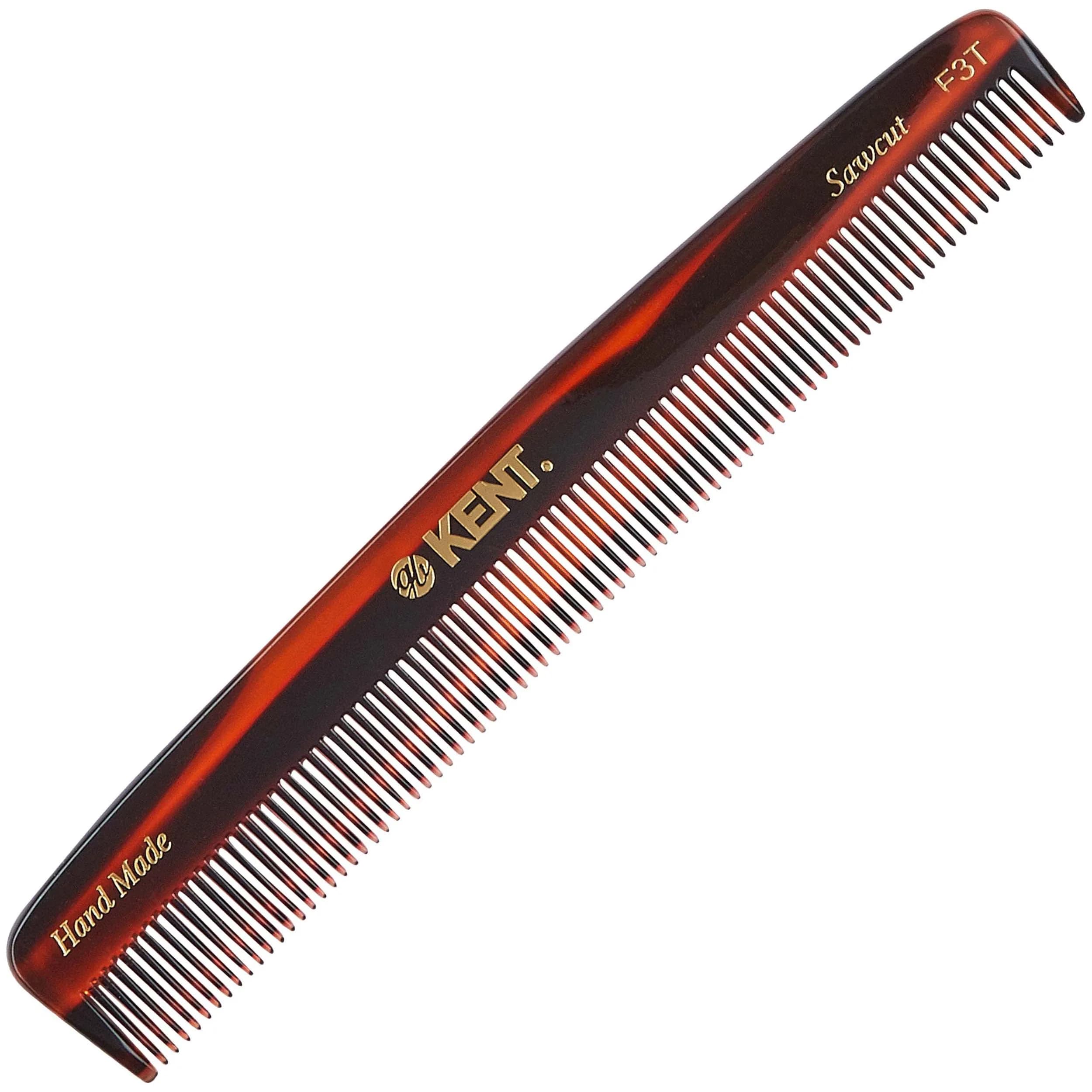Kent F3T Tortoise Fine Tooth Comb 6.25 Inch | Hand Polished, Made in England — Tortoiseshell
