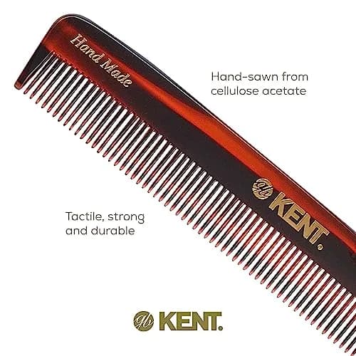 Kent F3T Tortoise Fine Tooth Comb 6.25 Inch | Hand Polished, Made in England thumbnail 5