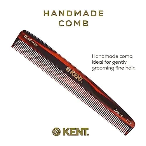 Kent F3T Tortoise Fine Tooth Comb 6.25 Inch | Hand Polished, Made in England thumbnail 3