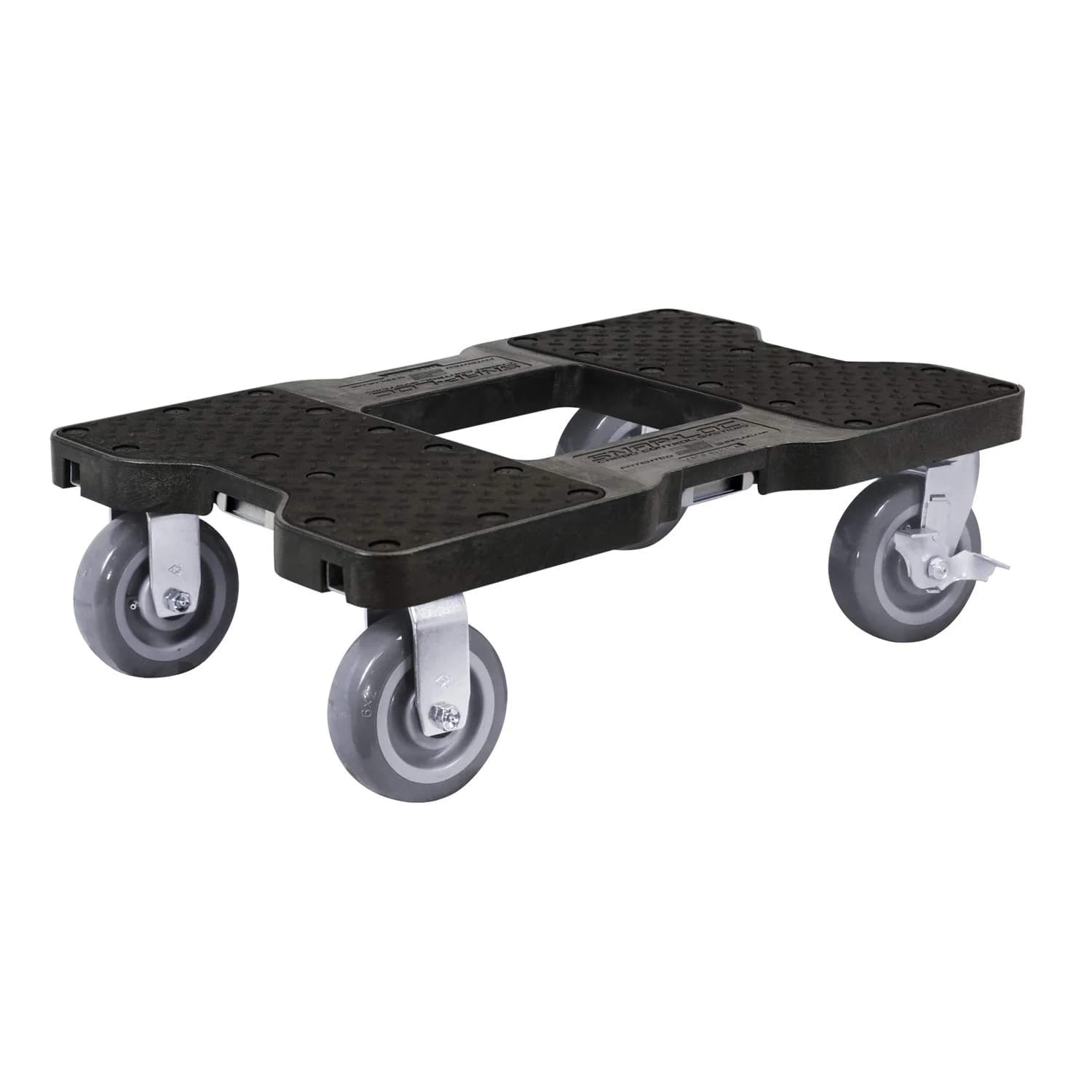 Snap-Loc 1800 lb Super-Duty Material Handling Truck | Steel Frame, 6 inch Polyurethane Casters — Super Duty Dolly, Black