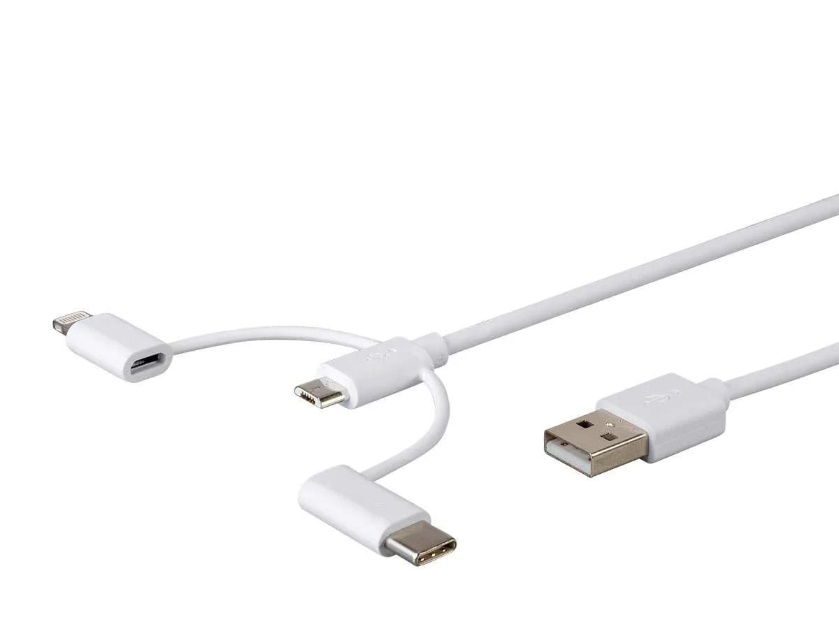 Monoprice USB & Lightning Cable 3 Feet | 2-Pack MFi Certified Charge & Sync — White