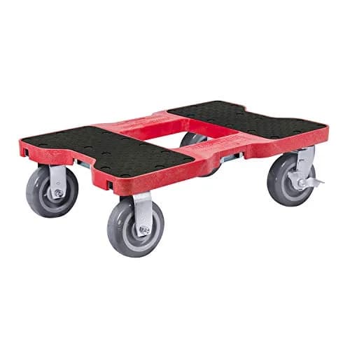 Snap-Loc Super-Duty Dolly 1800 lb Capacity Heavy Duty Material Handling Equipment with Built-in E-Track, 6 in Polyurethane Swivel Casters, Made in USA, Red thumbnail 1