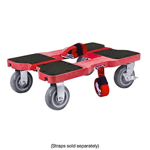 Snap-Loc Super-Duty Dolly 1800 lb Capacity Heavy Duty Material Handling Equipment with Built-in E-Track, 6 in Polyurethane Swivel Casters, Made in USA, Red thumbnail 4