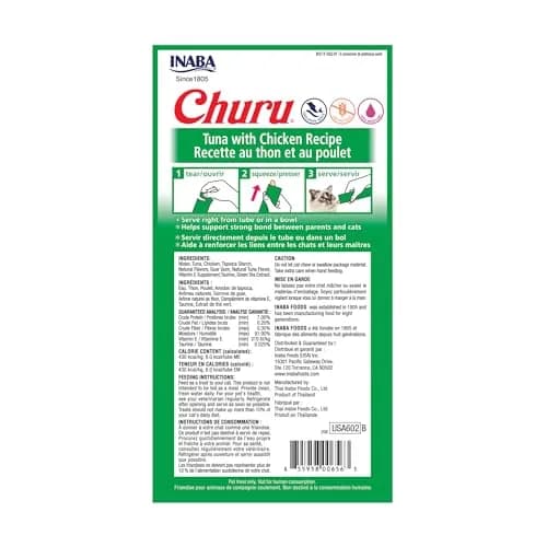 INABA Churu Cat Treats Tuna with Chicken Recipe, 12 oz (24 Tubes) | Hydrating & Low Calorie Cat Treat thumbnail 8