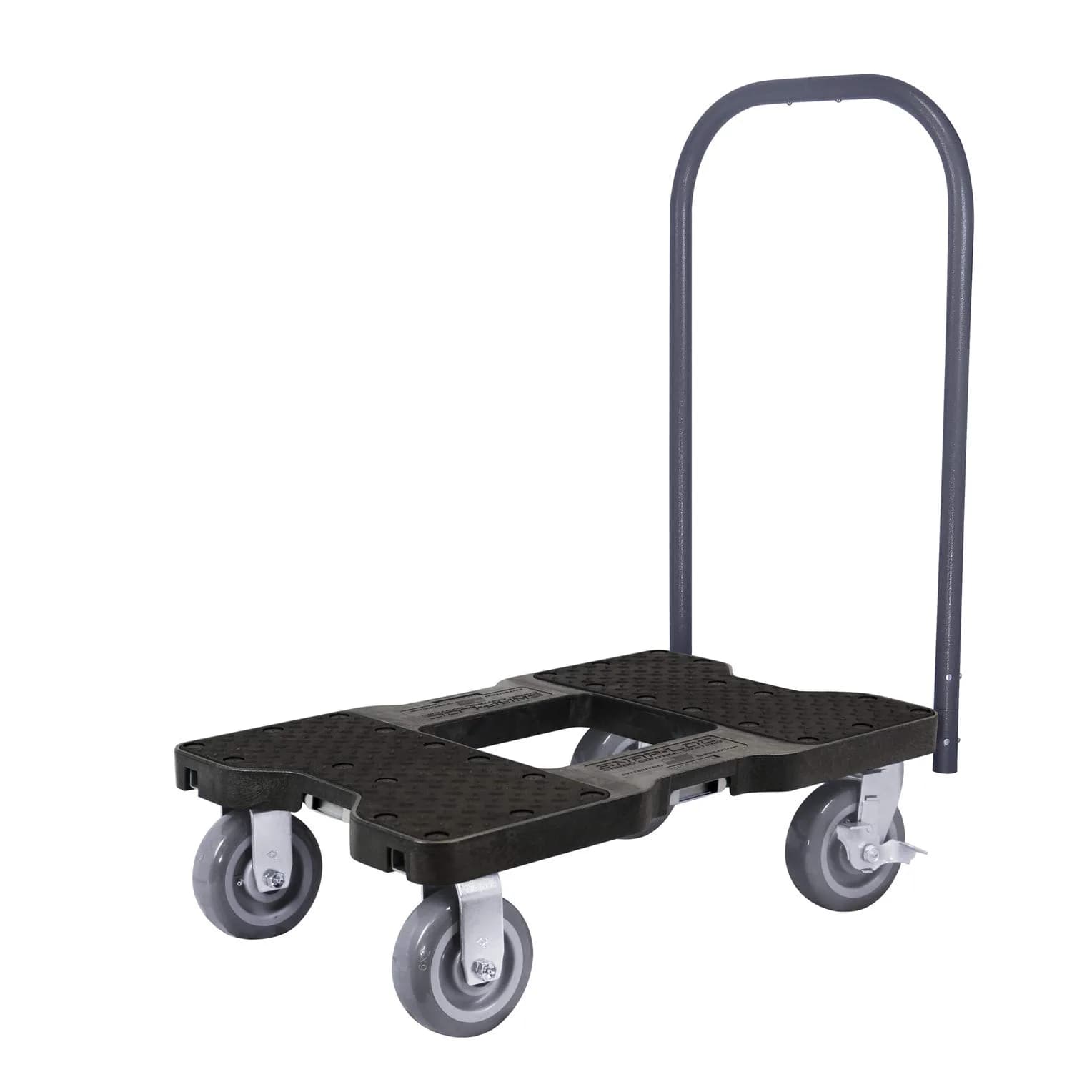 Snap-Loc 1800 lb Super-Duty Material Handling Truck | Steel Frame, 6 inch Polyurethane Casters — Push Cart Dolly, Black - main product image
