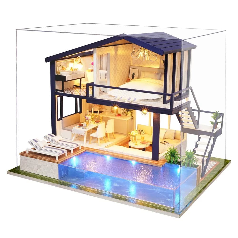 Spilay Miniature Dollhouse Kit 11.41x9.44x8.46inch | Creative DIY Home Decor