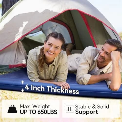 Hikenture Double Sleeping Pad, 4-in Thick Camping Mattress | Bed-like Comfort for 2 in India thumbnail 8