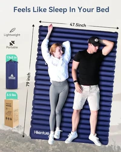 Hikenture Double Sleeping Pad, 4-in Thick Camping Mattress | Bed-like Comfort for 2 in India thumbnail 2