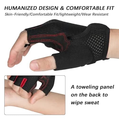 MOREOK Cycling Gloves Bicycle Road Bike Gloves, Half Finger -098 B-XXL | Breathable, Shock-Absorbing & Comfortable Fit thumbnail 3