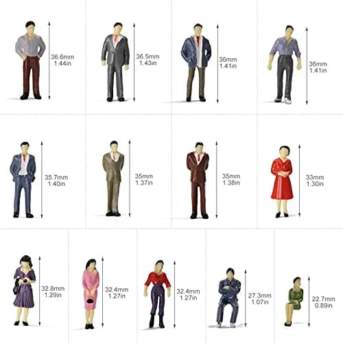 Evemodel P50 Model Trains Architectural Figures 50PCS | 1:50 O Scale Miniature People for Scenes thumbnail 3