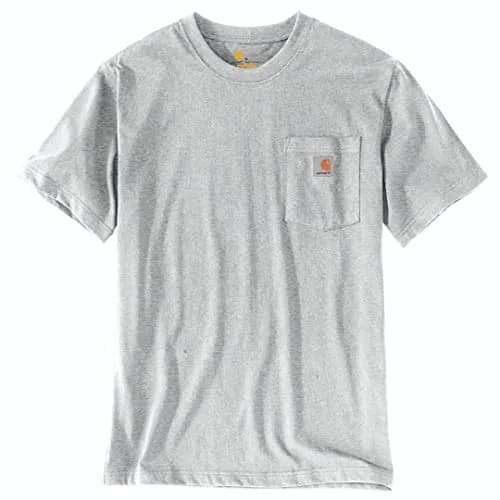 Carhartt Men's Dearborn Relaxed Pocket T-Shirt Heather Gray Large | Heavyweight Cotton Workwear Tee thumbnail 5