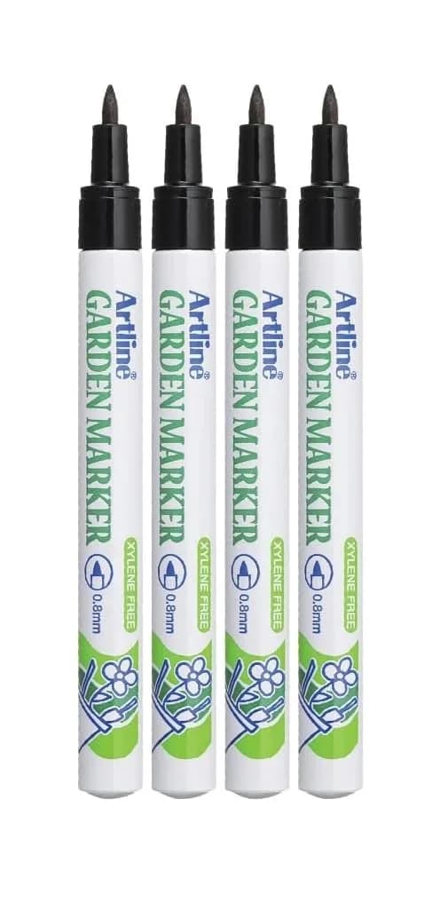 Artline Garden Marker Water Resistant Quick Dry Ink 4 Markers | Perfect for Outdoor Use — Black