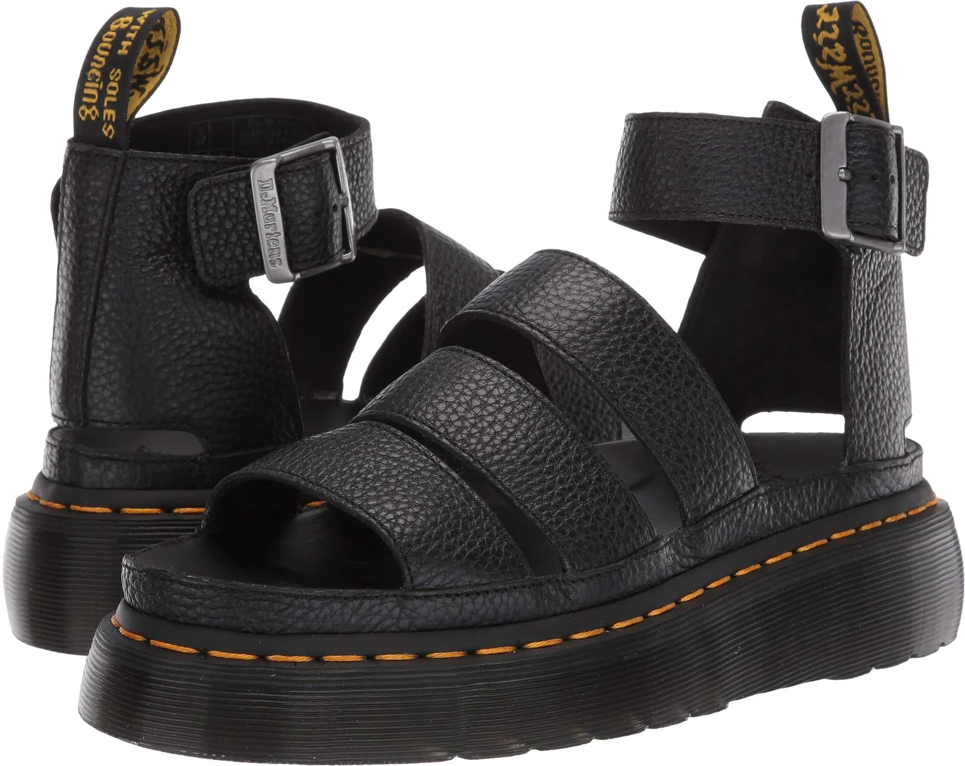 Dr. Martens Clarissa II Quad Sandals | High Platform & Classic Gladiator Style, Black, US 7 - main product image