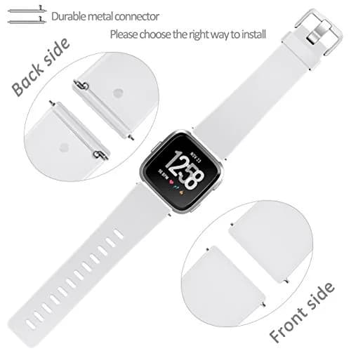 Wepro Sport Bands for Fitbit Versa 2, Versa Lite, Versa — Small 140mm (5.5"-7.2") White | Adjustable, Sweat-Resistant Elastomer Strap thumbnail 5