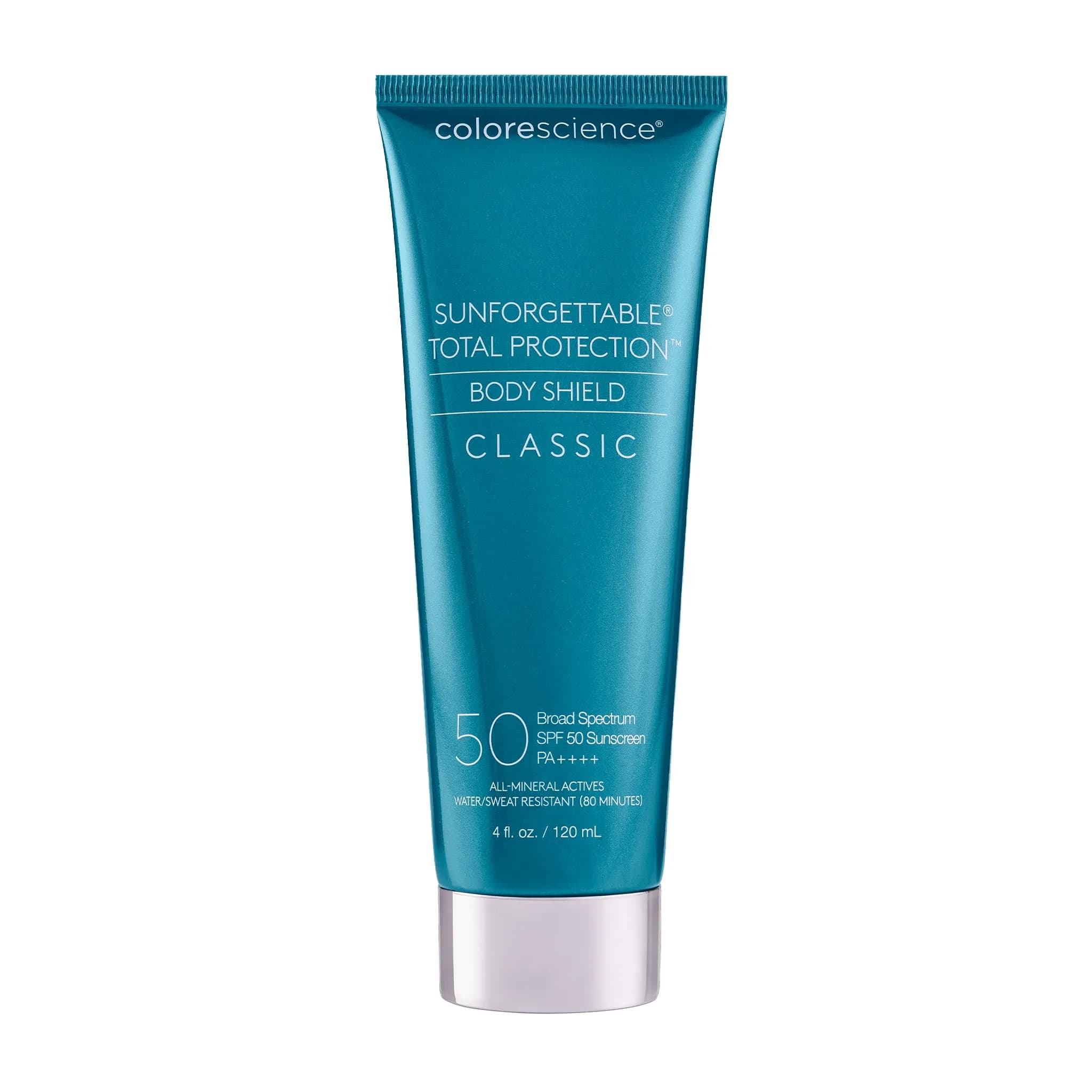 Colorescience Total Protection Body Shield SPF 50 4 Fl Oz | Invisible Mineral Sunblock for All Skin Types — Classic