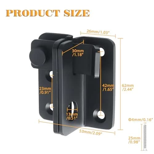 Alise Black Flip Latch Gate Latch, Shed Door Lock, Barn Door Lock, L-Size | Heavy Duty Stainless Steel thumbnail 2