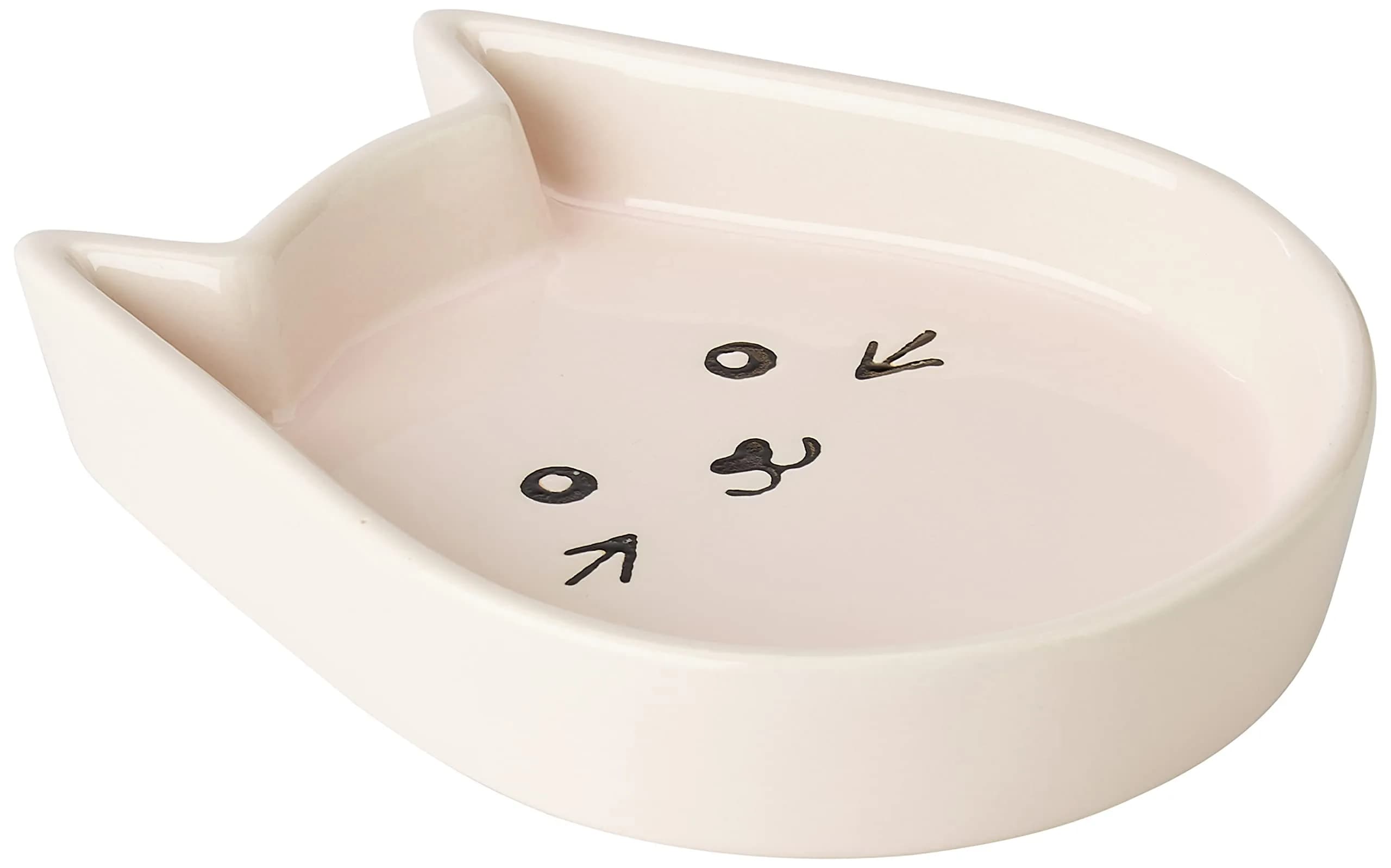 Nobby Cats Kitty Face Ceramic Bowl – Pink | Cute Cat Face Design, 13x16x3cm, Non-Slip