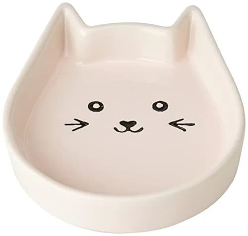 Nobby Cats Kitty Face Ceramic Bowl – Pink | Cute Cat Face Design, 13x16x3cm, Non-Slip thumbnail 2