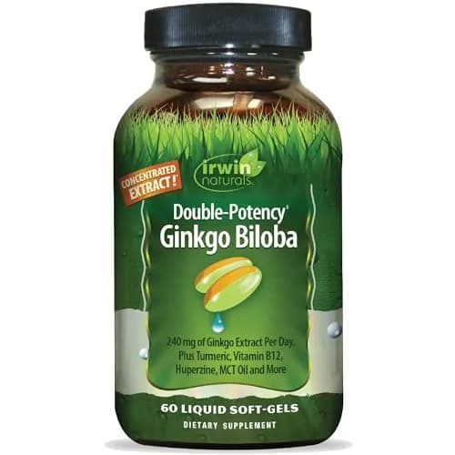 Irwin Naturals Double-Potency Ginkgo Biloba Extra Strength | 240mg Brain Support | 60 Liquid Soft-Gels thumbnail 1
