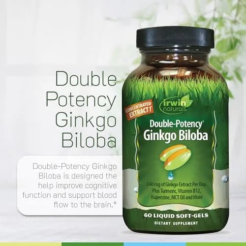 Irwin Naturals Double-Potency Ginkgo Biloba Extra Strength | 240mg Brain Support | 60 Liquid Soft-Gels thumbnail 5