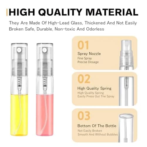 Csdtylh Refillable Glass Spray Bottle 5ml | Portable Perfume & Essential Oil Atomizer for Travel thumbnail 4