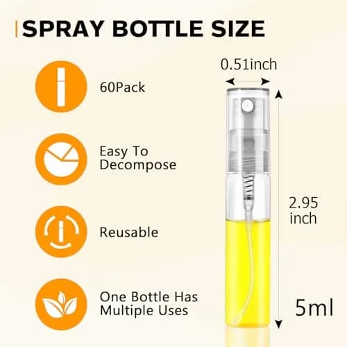 Csdtylh Refillable Glass Spray Bottle 5ml | Portable Perfume & Essential Oil Atomizer for Travel thumbnail 2