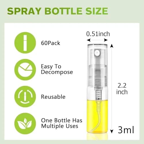 Csdtylh Refillable Glass Spray Bottle 3ml | Portable Perfume & Essential Oil Atomizer for Travel thumbnail 2