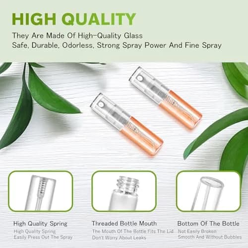 Csdtylh Refillable Glass Spray Bottle 3ml | Portable Perfume & Essential Oil Atomizer for Travel thumbnail 3