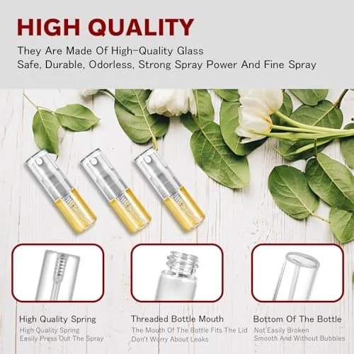 Csdtylh Mini Spray Bottle 2ml | Refillable Glass Atomizer for Perfume & Essential Oils thumbnail 3