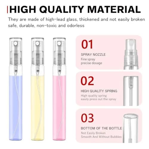 Csdtylh Mini Spray Bottle 10ml | Refillable Glass Atomizer for Travel & Essential Oils thumbnail 4