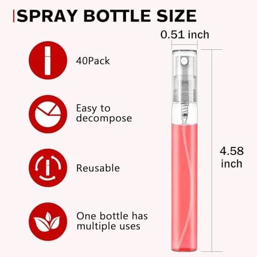 Csdtylh Mini Spray Bottle 10ml | Refillable Glass Atomizer for Travel & Essential Oils thumbnail 2
