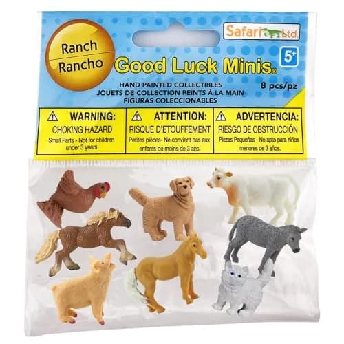 Safari Ltd. Good Luck Minis Ranch Fun Pack - 8 Animal Figurines Toy Set | Small-Scale Farm Animal Figures for Kids 5+ thumbnail 1