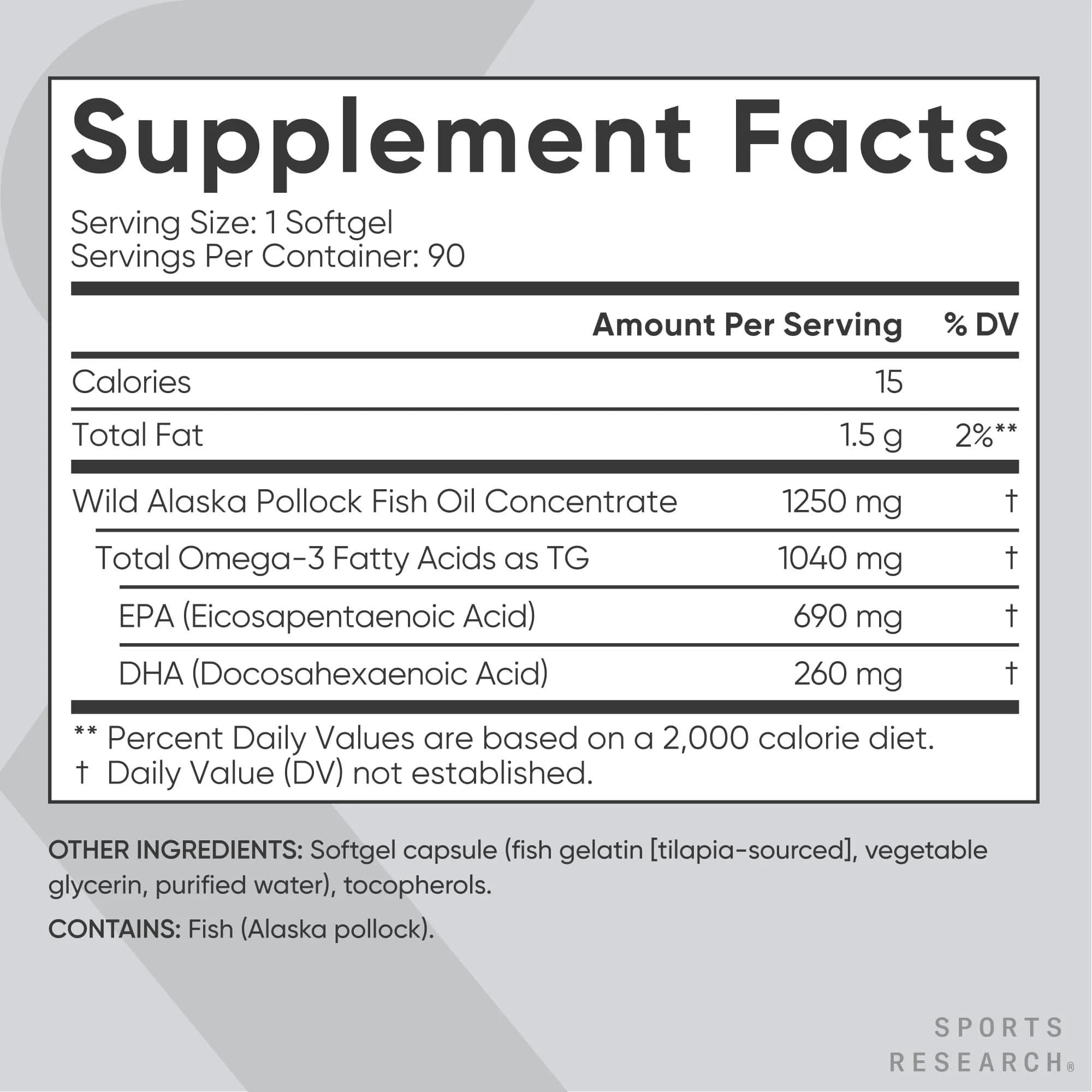 Sports Research Omega-3 Fish Oil 1250mg 90 Count | Triple Strength EPA DHA for Heart Health - view 5