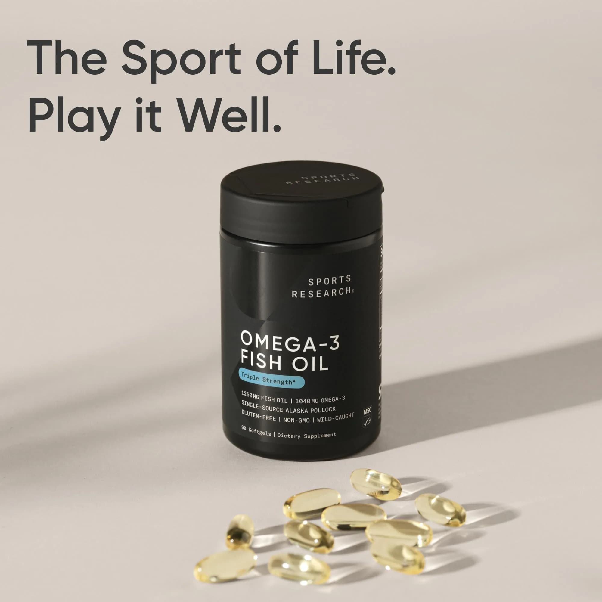 Sports Research Omega-3 Fish Oil 1250mg 90 Count | Triple Strength EPA DHA for Heart Health - view 7