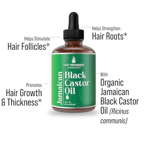 Hair Thickness Maximizer Organic Jamaican Black Castor Oil for Hair Growth 30ml (1 Fl Oz) | Vegan, Cruelty-Free Scalp Treatment thumbnail 2