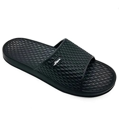 FUNKYMONKEY Men's Shower Slides, Lightweight EVA Slippers, Black, 10 | Open Toe, Non Slip, Casual Comfort thumbnail 1