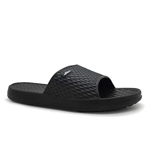 FUNKYMONKEY Men's Shower Slides, Lightweight EVA Slippers, Black, 10 | Open Toe, Non Slip, Casual Comfort thumbnail 5