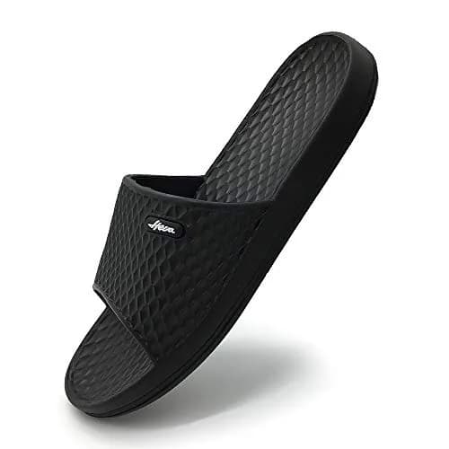 FUNKYMONKEY Men's Shower Slides, Lightweight EVA Slippers, Black, 10 | Open Toe, Non Slip, Casual Comfort thumbnail 6