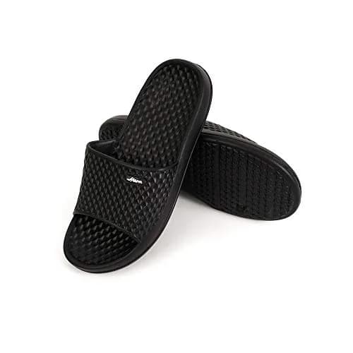 FUNKYMONKEY Men's Shower Slides, Lightweight EVA Slippers, Black, 10 | Open Toe, Non Slip, Casual Comfort thumbnail 7