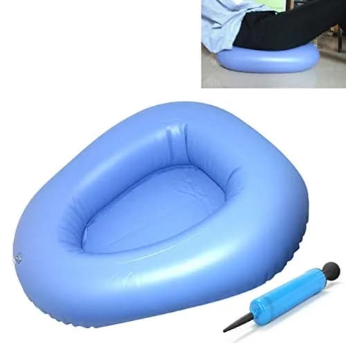 KIKIGOAL Blue Inflatable Bed Pan for Elderly & Paralyzed | Washable & Portable thumbnail 1