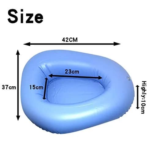 KIKIGOAL Blue Inflatable Bed Pan for Elderly & Paralyzed | Washable & Portable thumbnail 2