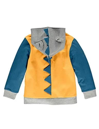 LitBud Boys Jacket for Kids 4-5 Years Yellow | Cartoon Dinosaur Hoodie Spring Animal thumbnail 3
