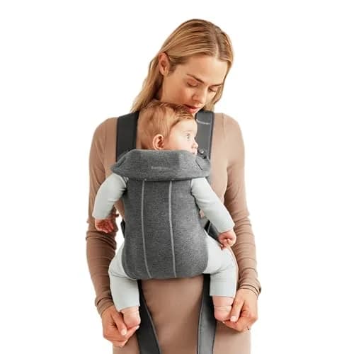 BabyBjörn Baby Carrier Mini, Dark Gray, 3D Jersey | Ergonomic Infant Carrier for Newborns thumbnail 1