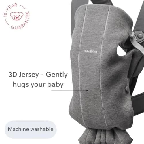 BabyBjörn Baby Carrier Mini, Dark Gray, 3D Jersey | Ergonomic Infant Carrier for Newborns thumbnail 6