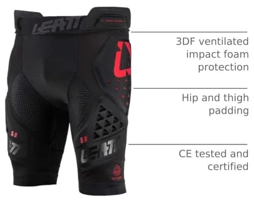Leatt Impact Shorts 3DF 5.0 Black Medium | Impact Protection for Active Men thumbnail 2