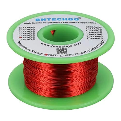 BNTECHGO 28 AWG Magnet Wire 4 oz (121.92 m) Red Enameled Copper Wire | High Quality Copper Wire for Transformers and Coils thumbnail 1
