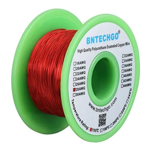 BNTECHGO 28 AWG Magnet Wire 4 oz (121.92 m) Red Enameled Copper Wire | High Quality Copper Wire for Transformers and Coils thumbnail 2